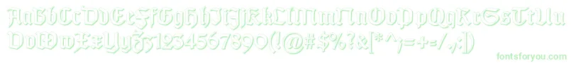 Шрифт GotischSchatten – зелёные шрифты на белом фоне