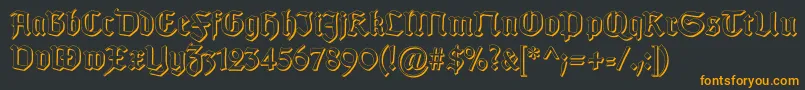 GotischSchatten Font – Orange Fonts on Black Background