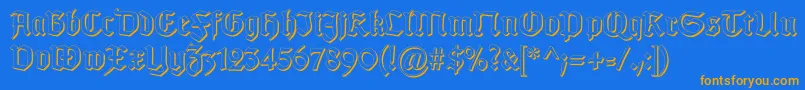 GotischSchatten Font – Orange Fonts on Blue Background