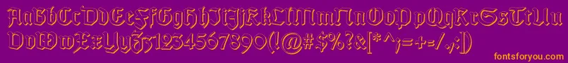 GotischSchatten-Schriftart – Orangefarbene Schriften auf violettem Hintergrund