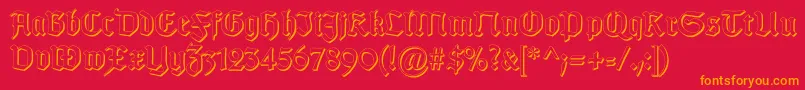 GotischSchatten Font – Orange Fonts on Red Background