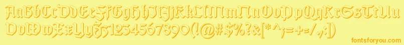 Шрифт GotischSchatten – оранжевые шрифты на жёлтом фоне