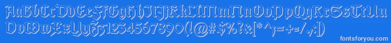 GotischSchatten Font – Pink Fonts on Blue Background