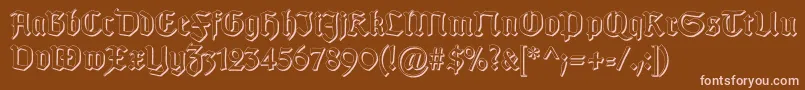 GotischSchatten Font – Pink Fonts on Brown Background