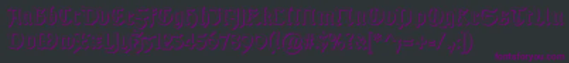 GotischSchatten-fontti – violetit fontit mustalla taustalla