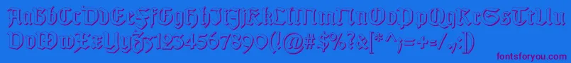 GotischSchatten Font – Purple Fonts on Blue Background