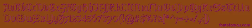 GotischSchatten Font – Purple Fonts on Brown Background