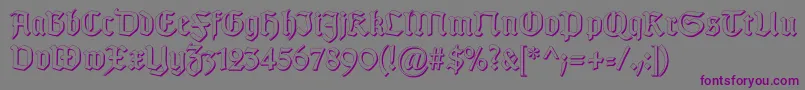 GotischSchatten-Schriftart – Violette Schriften auf grauem Hintergrund