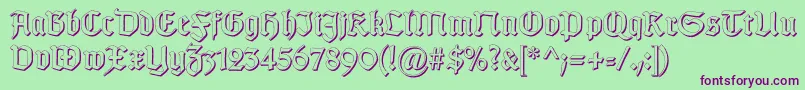 GotischSchatten Font – Purple Fonts on Green Background