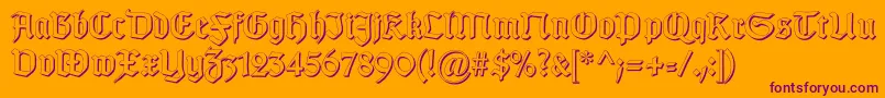 GotischSchatten Font – Purple Fonts on Orange Background