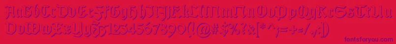 GotischSchatten-Schriftart – Violette Schriften auf rotem Hintergrund