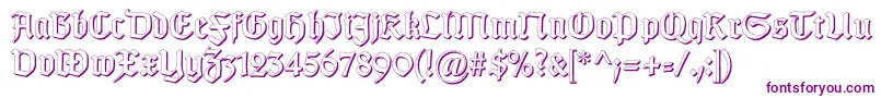 フォントGotischSchatten – 白い背景に紫のフォント