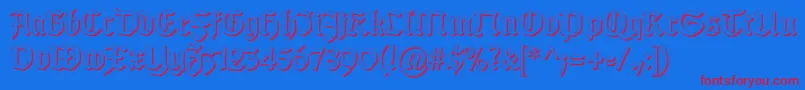 GotischSchatten Font – Red Fonts on Blue Background