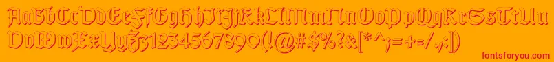 GotischSchatten Font – Red Fonts on Orange Background