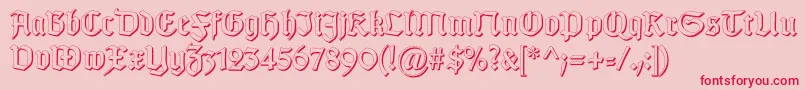 Шрифт GotischSchatten – красные шрифты на розовом фоне