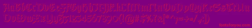 GotischSchatten-fontti – punaiset fontit violetilla taustalla
