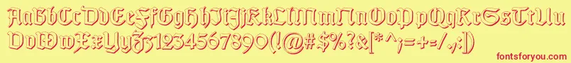 GotischSchatten Font – Red Fonts on Yellow Background