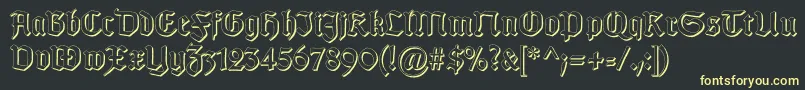 GotischSchatten Font – Yellow Fonts on Black Background