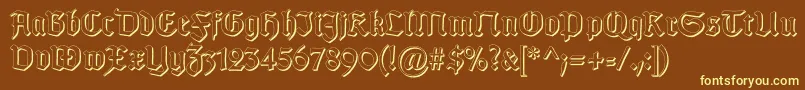 GotischSchatten Font – Yellow Fonts on Brown Background
