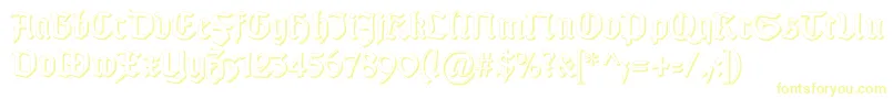 Шрифт GotischSchatten – жёлтые шрифты на белом фоне