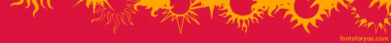 FlamingStarsSplatters Font – Orange Fonts on Red Background