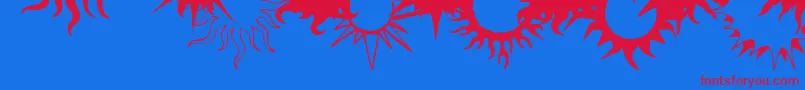 Police FlamingStarsSplatters – polices rouges sur fond bleu