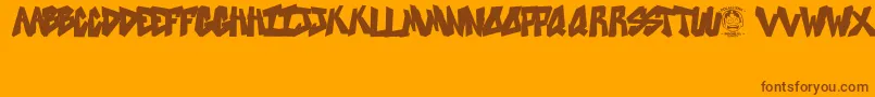 SweetAsRevenge Font – Brown Fonts on Orange Background