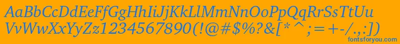 ChartercItalic Font – Blue Fonts on Orange Background