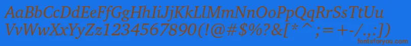 ChartercItalic Font – Brown Fonts on Blue Background