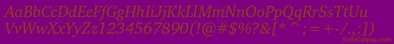 ChartercItalic Font – Brown Fonts on Purple Background