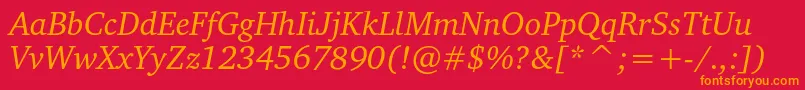 ChartercItalic Font – Orange Fonts on Red Background