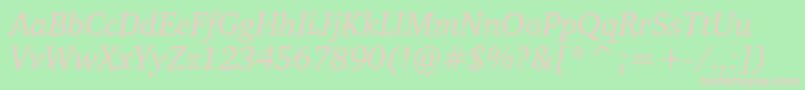 ChartercItalic Font – Pink Fonts on Green Background