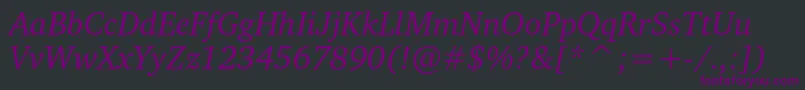 Шрифт ChartercItalic – фиолетовые шрифты на чёрном фоне