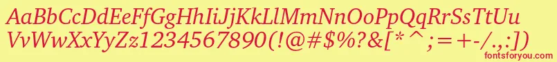 ChartercItalic Font – Red Fonts on Yellow Background