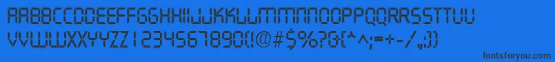 DigifaceRegular Font – Black Fonts on Blue Background