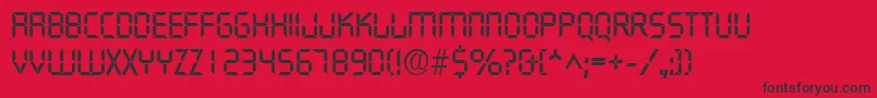 DigifaceRegular-fontti – mustat fontit punaisella taustalla