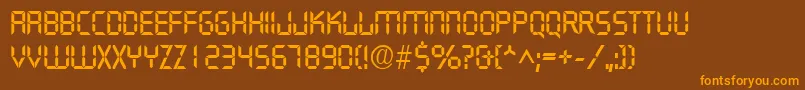 DigifaceRegular Font – Orange Fonts on Brown Background