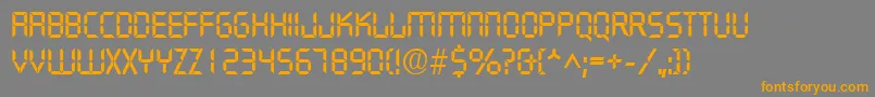 フォントDigifaceRegular – オレンジの文字は灰色の背景にあります。