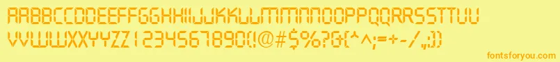 DigifaceRegular Font – Orange Fonts on Yellow Background