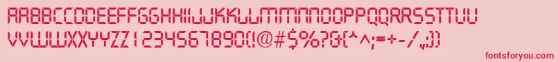 DigifaceRegular Font – Red Fonts on Pink Background