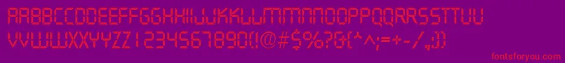 DigifaceRegular Font – Red Fonts on Purple Background