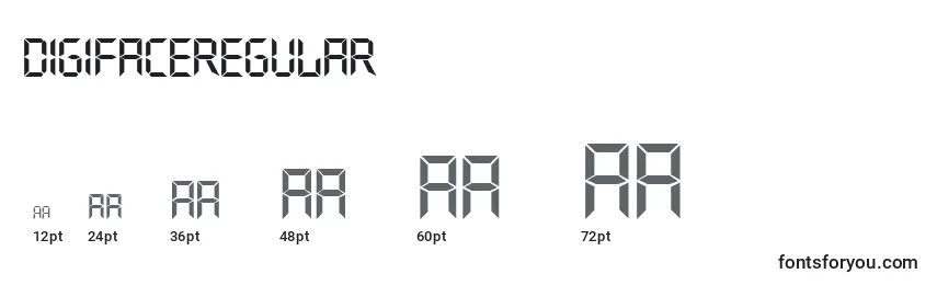 DigifaceRegular Font Sizes
