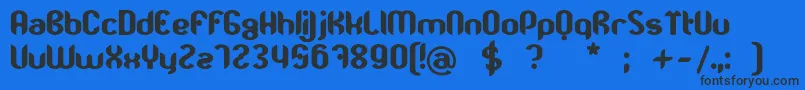 TjkmoostGras Font – Black Fonts on Blue Background