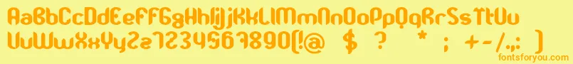 TjkmoostGras Font – Orange Fonts on Yellow Background