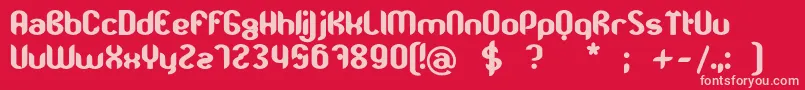 TjkmoostGras Font – Pink Fonts on Red Background