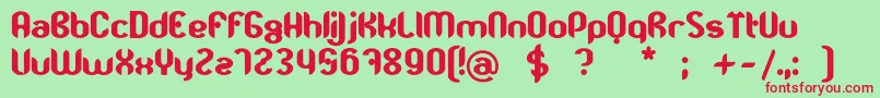 フォントTjkmoostGras – 赤い文字の緑の背景