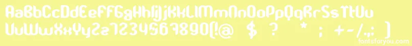 TjkmoostGras Font – White Fonts on Yellow Background