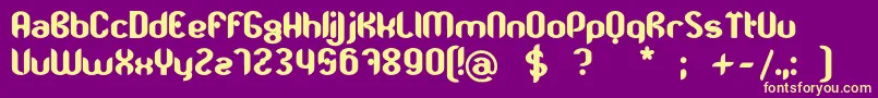 TjkmoostGras Font – Yellow Fonts on Purple Background