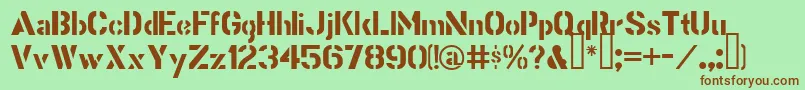 StencilGothicBe Font – Brown Fonts on Green Background