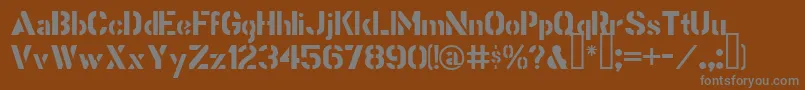 StencilGothicBe Font – Gray Fonts on Brown Background